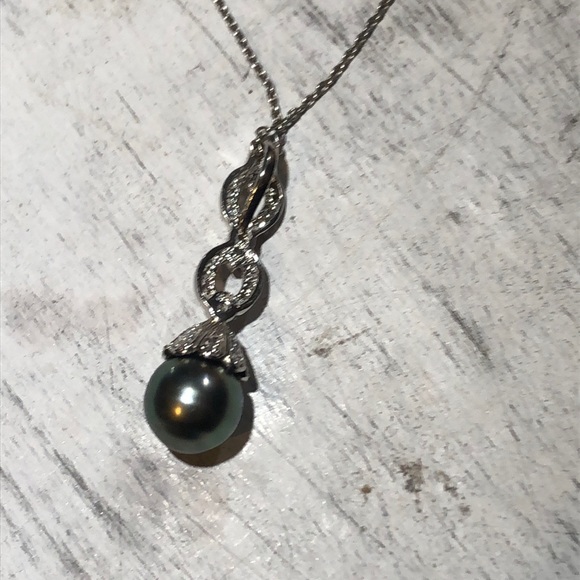 Black Tahitian Pearl Pendant Necklace NEW - Picture 4 of 5